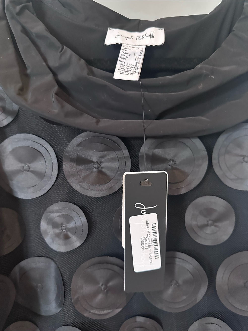 Joseph Ribkoff Black Midi Dress with Circular Appliqués - Picture 9 of 10
